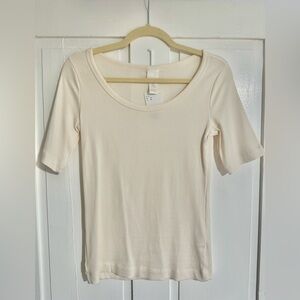 NWT H&M Cream Ribbed Top
